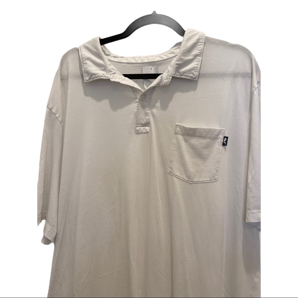 Vineyard Vines White Collared Shirt with Pocket